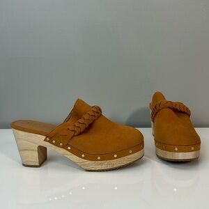 J.Crew Factory Golden Sueded Clog Size 6.5